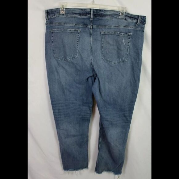 Maurices High Rise Distressed Raw Hem Jeans Stretch Denim Plus Sz 24W - Picture 2 of 6
